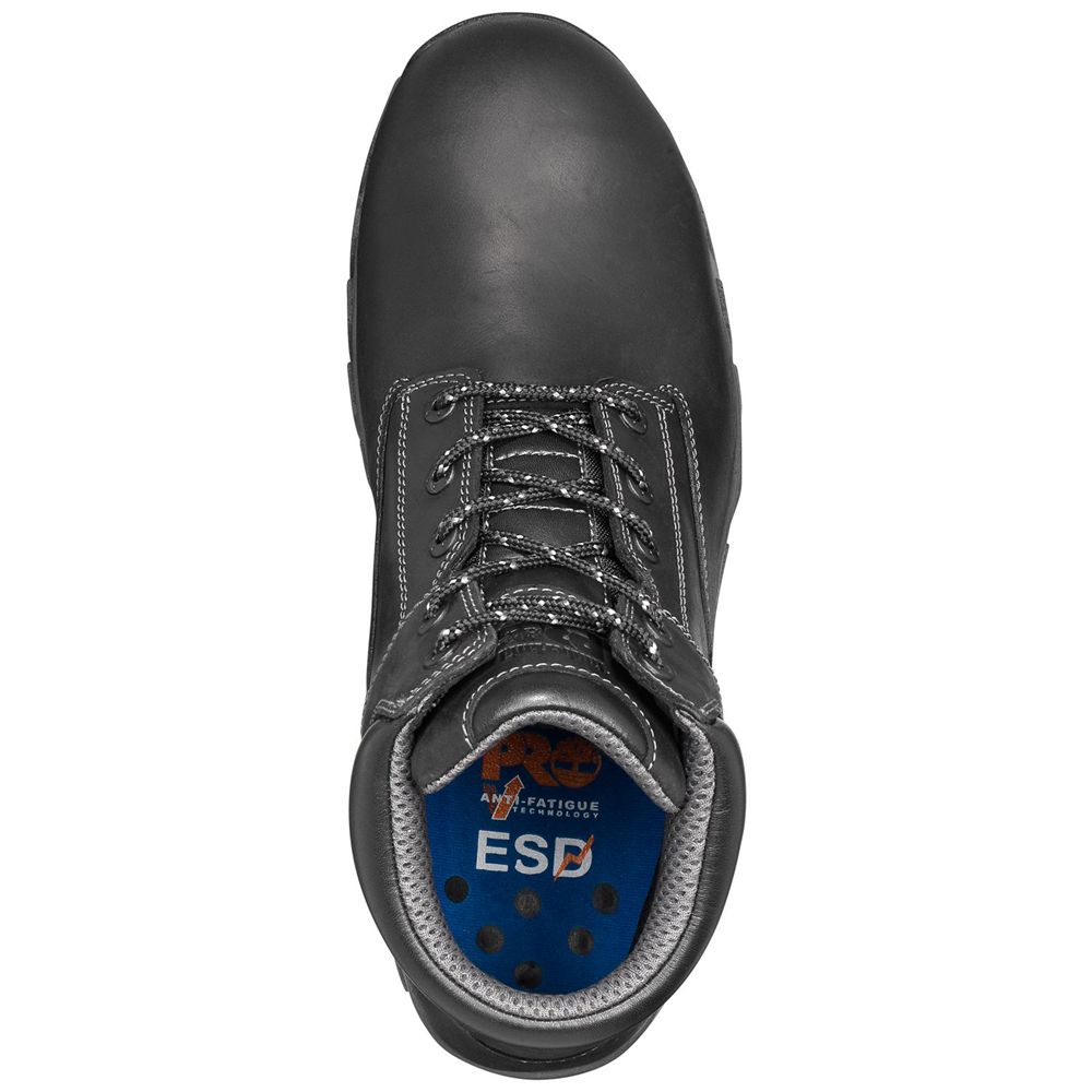 Timberland Μποτακια Εργασίας Ανδρικα Μαυρα - Pro® Workstead 6\" Sd+ Comp Toe - Greece 0495671-AX